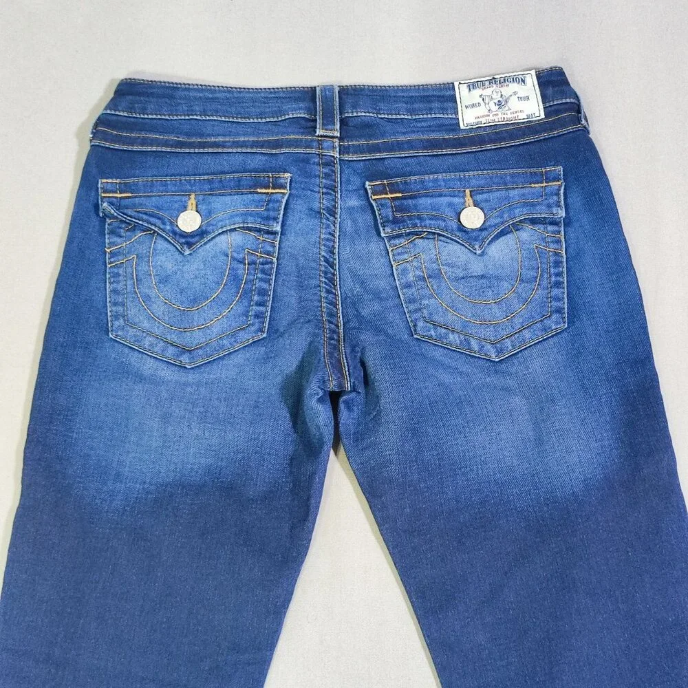 True Religion slim straight jeans women's size 29 dark wash ink blue colour - Picture 4 of 16